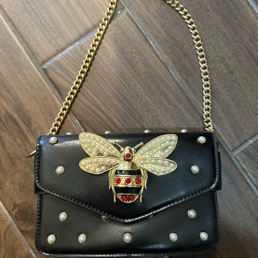 Black and Gold Embellished Women Bag